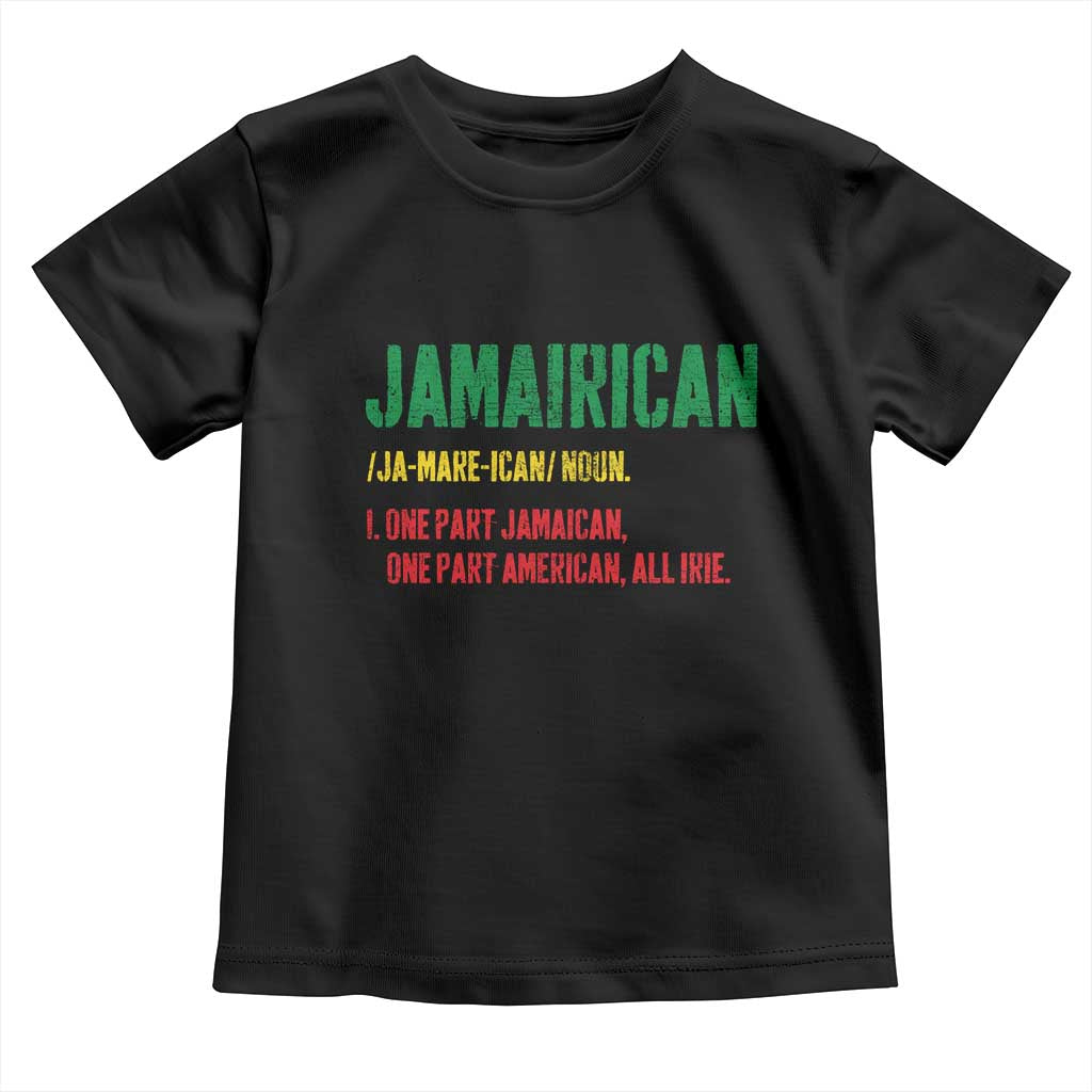 Funny Jamaican American Toddler T Shirt Retro Jamairican Roots TS10 Black Print Your Wear