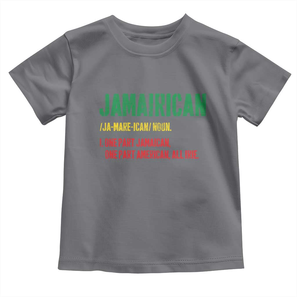 Funny Jamaican American Toddler T Shirt Retro Jamairican Roots TS10 Charcoal Print Your Wear