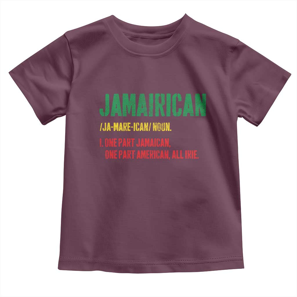 Funny Jamaican American Toddler T Shirt Retro Jamairican Roots TS10 Maroon Print Your Wear