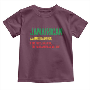 Funny Jamaican American Toddler T Shirt Retro Jamairican Roots TS10 Maroon Print Your Wear