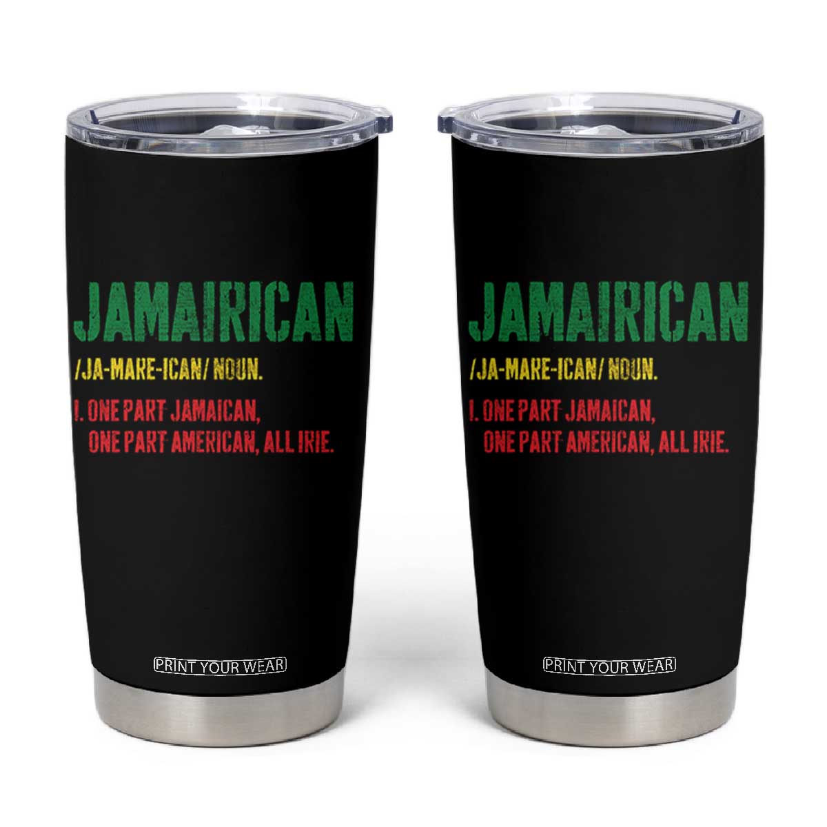 Funny Jamaican American Tumbler Cup Retro Jamairican Roots TS10 Black Print Your Wear