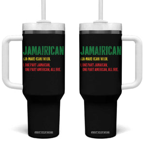 Funny Jamaican American Tumbler With Handle Retro Jamairican Roots TS10 One Size: 40 oz Black Print Your Wear