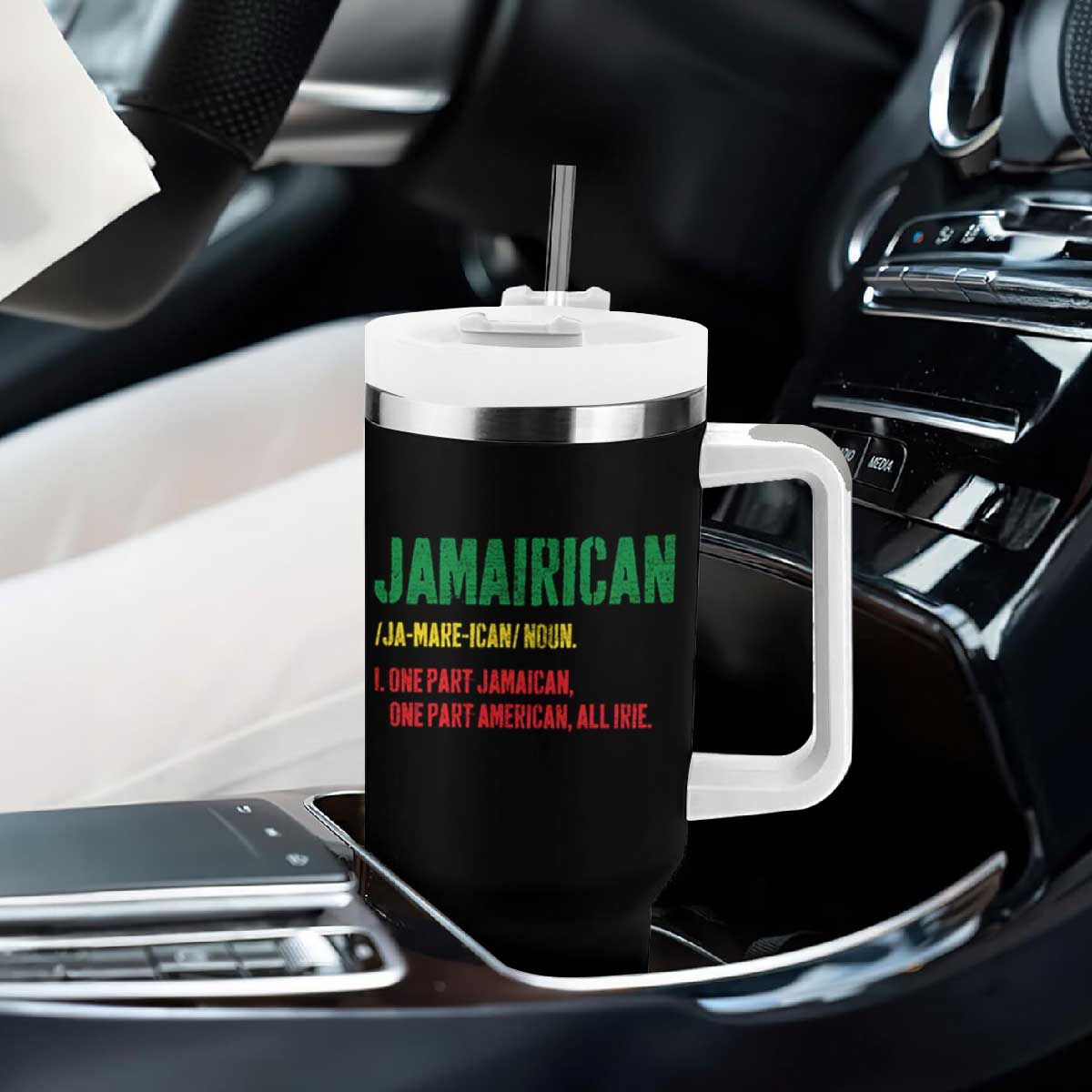 Funny Jamaican American Tumbler With Handle Retro Jamairican Roots TS10 Print Your Wear