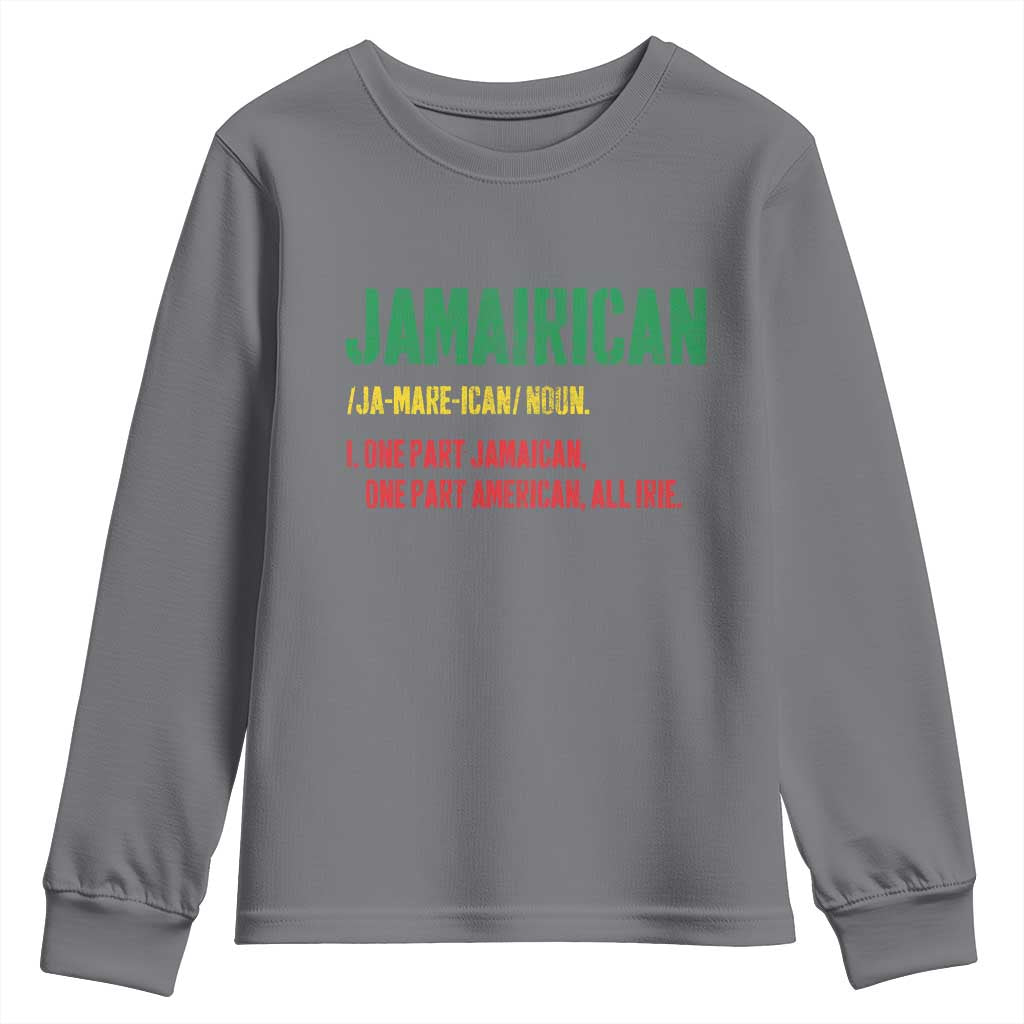 Funny Jamaican American Youth Sweatshirt Retro Jamairican Roots TS10 Charcoal Print Your Wear