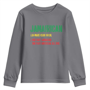 Funny Jamaican American Youth Sweatshirt Retro Jamairican Roots TS10 Charcoal Print Your Wear