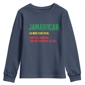Funny Jamaican American Youth Sweatshirt Retro Jamairican Roots TS10 Navy Print Your Wear