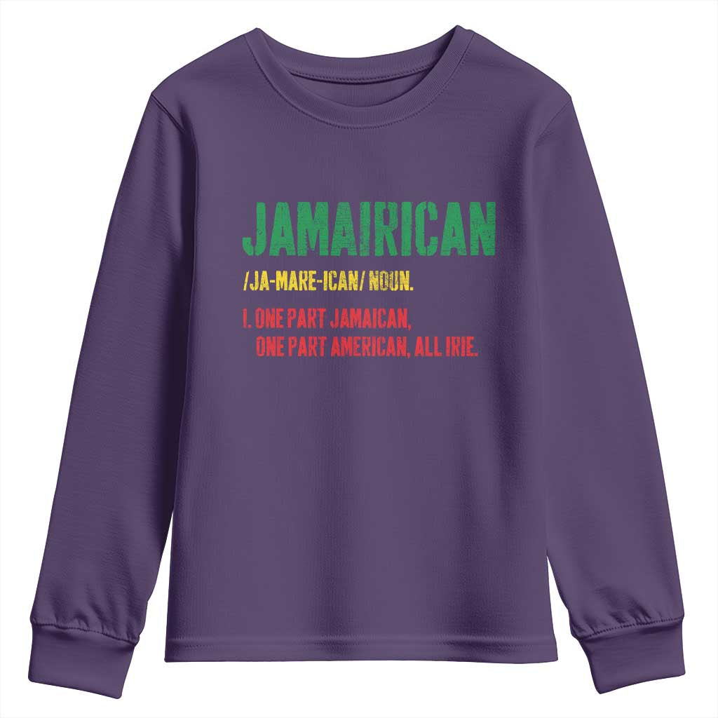 Funny Jamaican American Youth Sweatshirt Retro Jamairican Roots TS10 Purple Print Your Wear