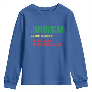 Funny Jamaican American Youth Sweatshirt Retro Jamairican Roots TS10 Royal Blue Print Your Wear