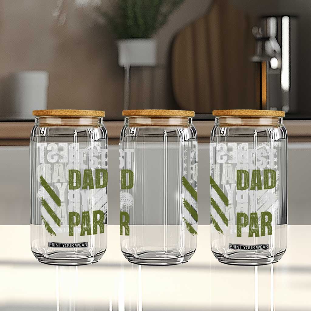 Best Dad By Par Glass Can Dad Golf Fathers Day Gift American Flag TS10 Print Your Wear