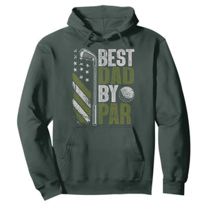 Best Dad By Par Hoodie Dad Golf Fathers Day Gift American Flag TS10 Dark Forest Green Print Your Wear