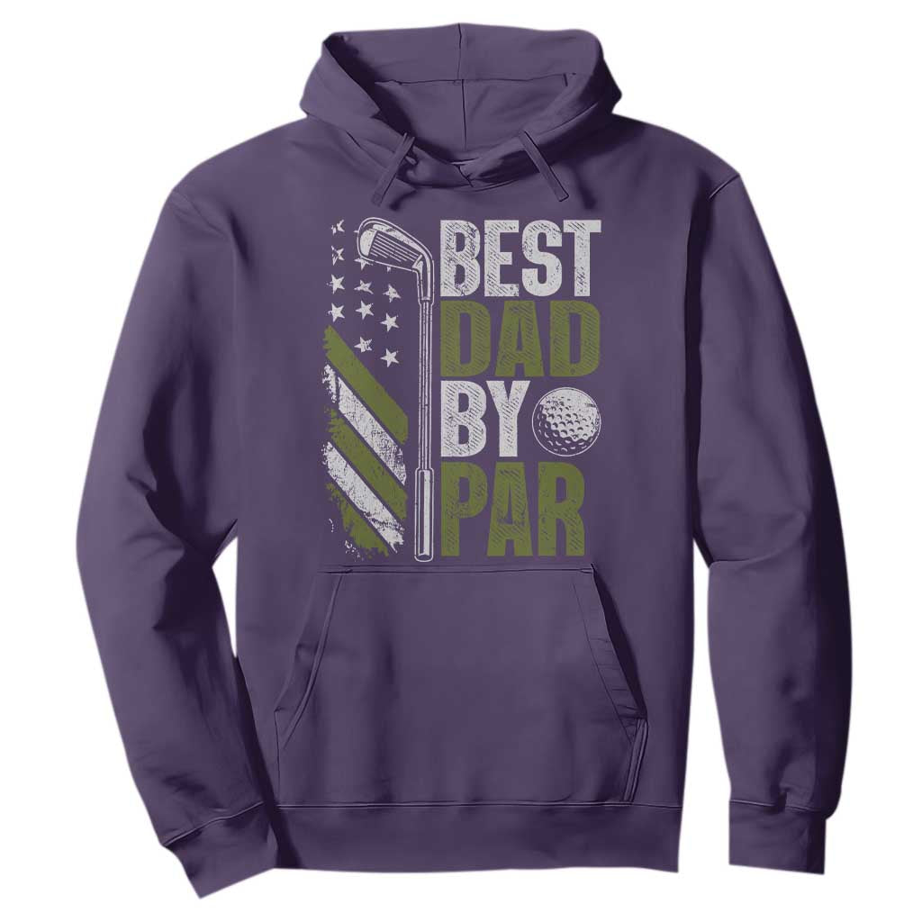 Best Dad By Par Hoodie Dad Golf Fathers Day Gift American Flag TS10 Purple Print Your Wear