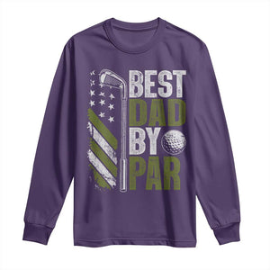Best Dad By Par Long Sleeve Shirt Dad Golf Fathers Day Gift American Flag TS10 Purple Print Your Wear