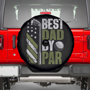 Best Dad By Par Spare Tire Cover Dad Golf Fathers Day Gift American Flag TS10 Black Print Your Wear