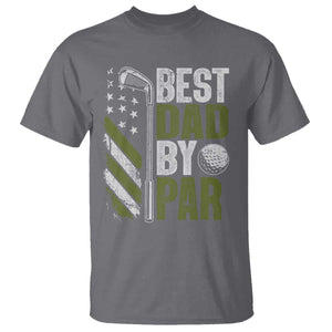 Best Dad By Par T Shirt Dad Golf Fathers Day Gift American Flag TS10 Charcoal Print Your Wear
