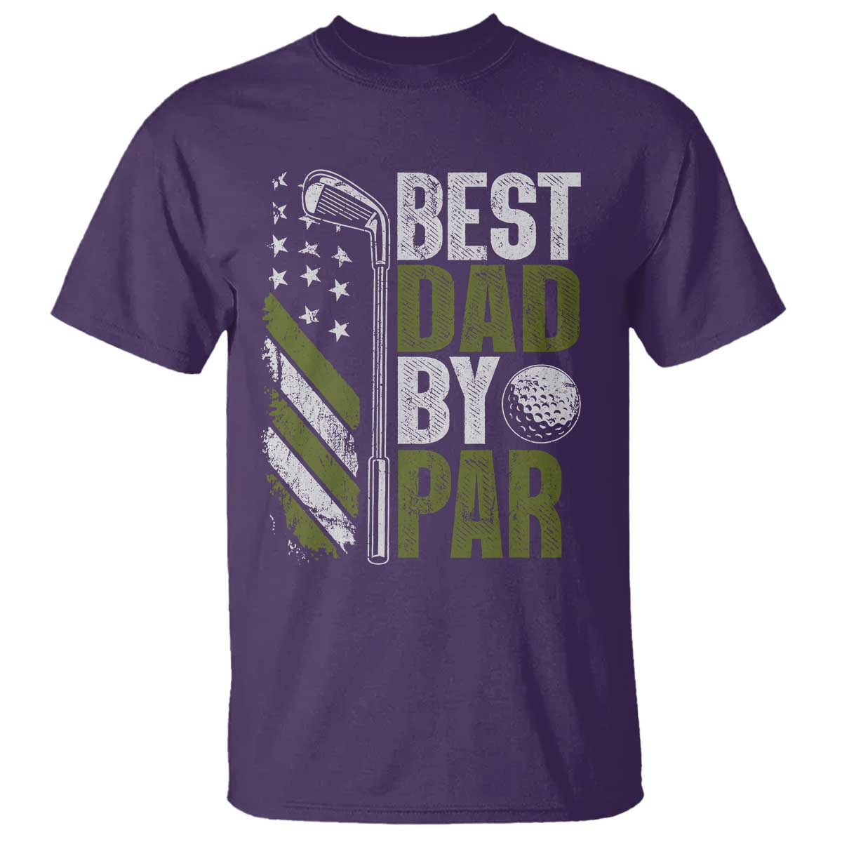 Best Dad By Par T Shirt Dad Golf Fathers Day Gift American Flag TS10 Purple Print Your Wear