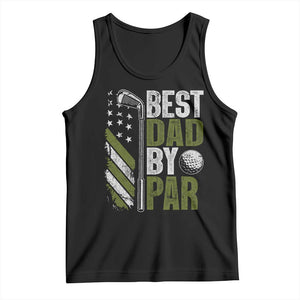 Best Dad By Par Tank Top Dad Golf Fathers Day Gift American Flag TS10 Black Print Your Wear