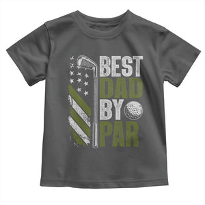 Best Dad By Par Toddler T Shirt Dad Golf Fathers Day Gift American Flag TS10 Dark Heather Print Your Wear