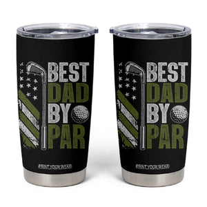 Best Dad By Par Tumbler Cup Dad Golf Fathers Day Gift American Flag TS10 Black Print Your Wear