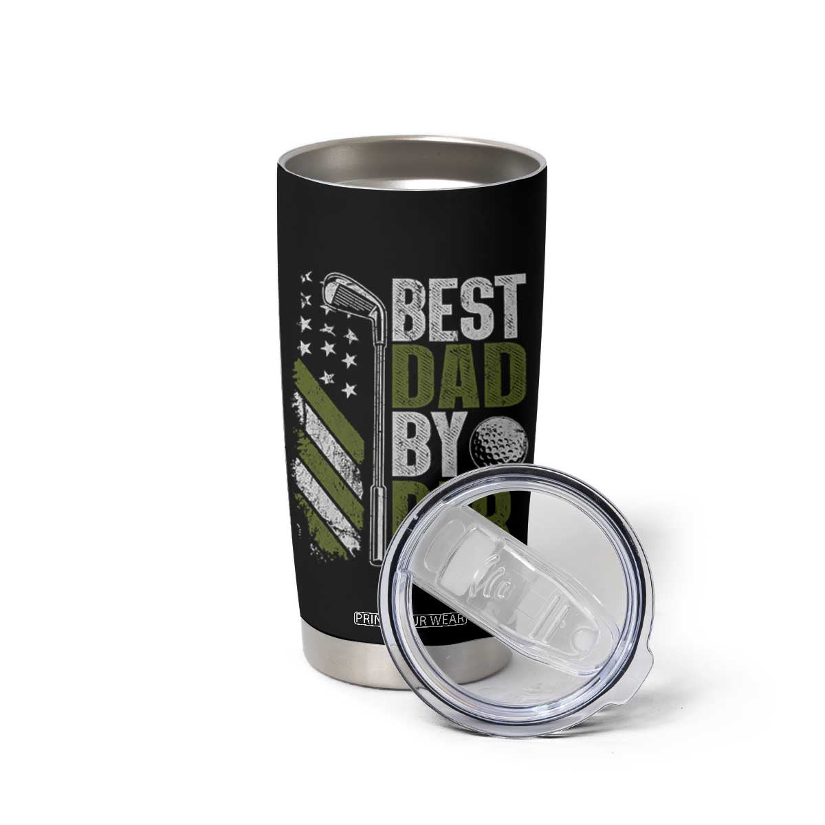 Best Dad By Par Tumbler Cup Dad Golf Fathers Day Gift American Flag TS10 Print Your Wear