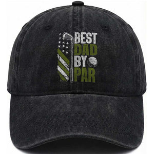 Best Dad By Par Washed Cotton Baseball Cap Dad Golf Fathers Day Gift American Flag