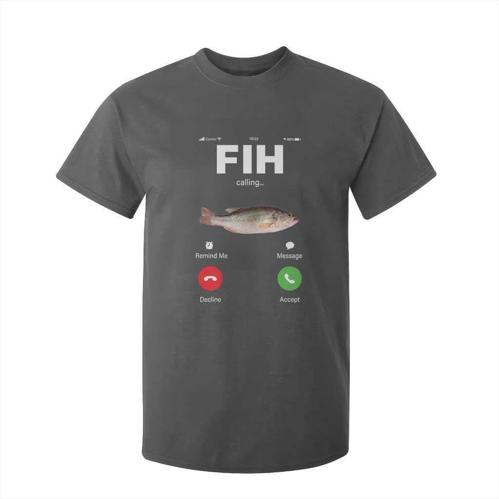 Fih Calling Remind me Message Decline Accept T Shirt For Kid Phone Call Fish TS10 Dark Heather Print Your Wear