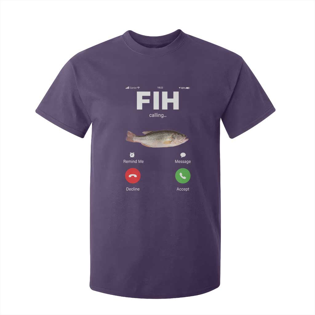 Fih Calling Remind me Message Decline Accept T Shirt For Kid Phone Call Fish TS10 Purple Print Your Wear