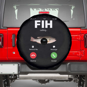 Fih Calling Remind me Message Decline Accept Spare Tire Cover Phone Call Fish TS10 Black Print Your Wear