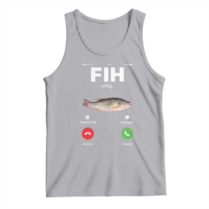 Fih Calling Remind me Message Decline Accept Tank Top Phone Call Fish TS10 Athletic Heather Print Your Wear