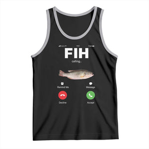 Fih Calling Remind me Message Decline Accept Tank Top Phone Call Fish TS10 Black Athletic Heather Print Your Wear
