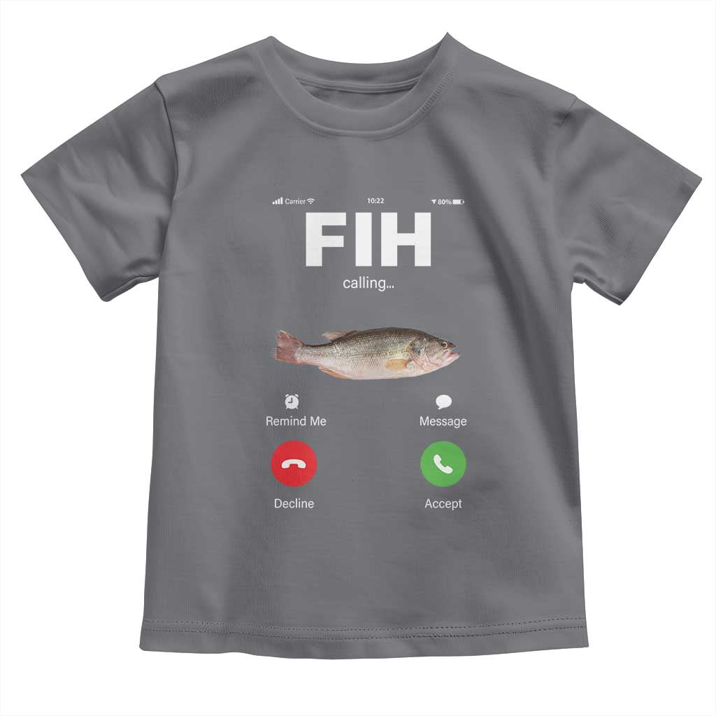 Fih Calling Remind me Message Decline Accept Toddler T Shirt Phone Call Fish TS10 Charcoal Print Your Wear