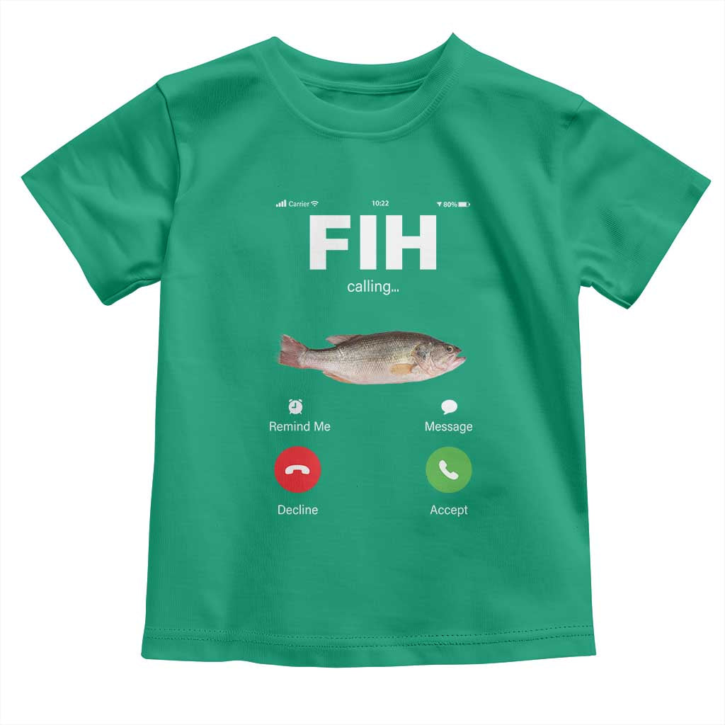 Fih Calling Remind me Message Decline Accept Toddler T Shirt Phone Call Fish TS10 Irish Green Print Your Wear