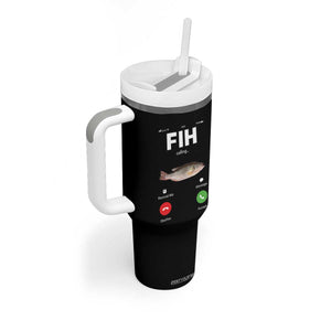 Fih Calling Remind me Message Decline Accept Tumbler With Handle Phone Call Fish TS10 Print Your Wear