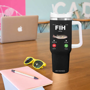 Fih Calling Remind me Message Decline Accept Tumbler With Handle Phone Call Fish TS10 Print Your Wear