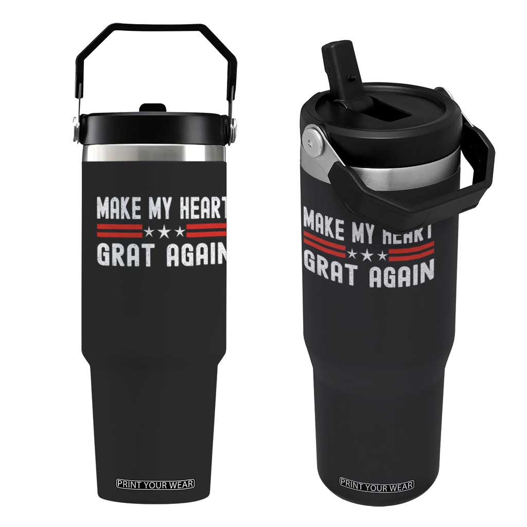 Funny Open Heart Surgery Recovery Flip Straw Tumbler Make My Heart Great Again TS10 One Size: 30 oz Black Print Your Wear