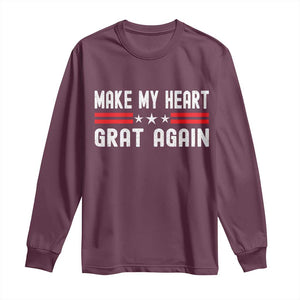 Funny Open Heart Surgery Recovery Long Sleeve Shirt Make My Heart Great Again TS10 Maroon Print Your Wear