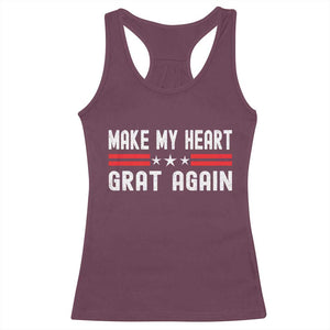 Funny Open Heart Surgery Recovery Racerback Tank Top Make My Heart Great Again TS10 Maroon Print Your Wear
