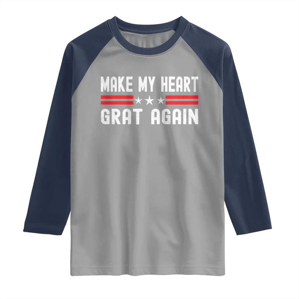 Funny Open Heart Surgery Recovery Raglan Shirt Make My Heart Great Again TS10 Sport Gray Navy Print Your Wear