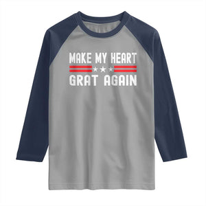 Funny Open Heart Surgery Recovery Raglan Shirt Make My Heart Great Again TS10 Sport Gray Navy Print Your Wear