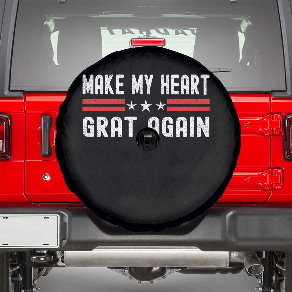 Funny Open Heart Surgery Recovery Spare Tire Cover Make My Heart Great Again TS10 Black Print Your Wear