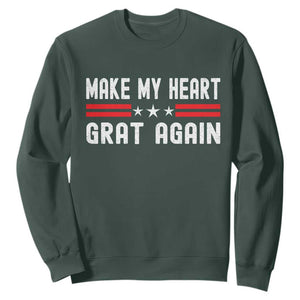 Funny Open Heart Surgery Recovery Sweatshirt Make My Heart Great Again TS10 Dark Forest Green Print Your Wear