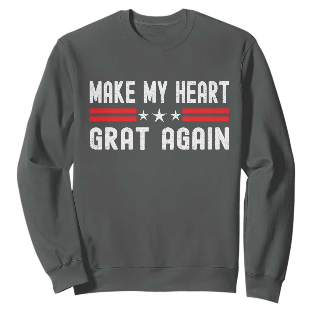 Funny Open Heart Surgery Recovery Sweatshirt Make My Heart Great Again TS10 Dark Heather Print Your Wear