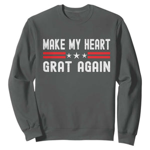 Funny Open Heart Surgery Recovery Sweatshirt Make My Heart Great Again TS10 Dark Heather Print Your Wear