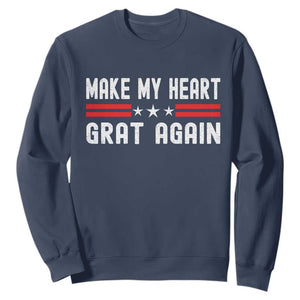 Funny Open Heart Surgery Recovery Sweatshirt Make My Heart Great Again TS10 Navy Print Your Wear