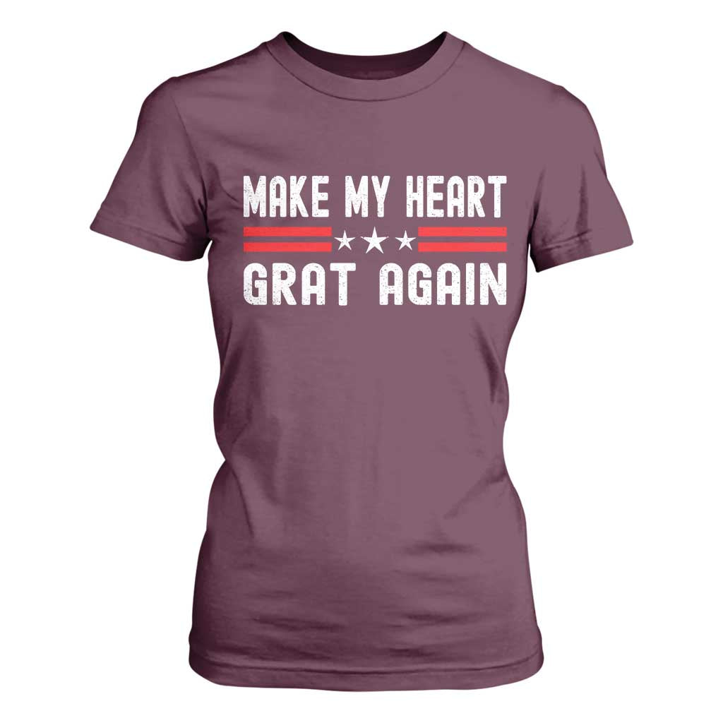 Funny Open Heart Surgery Recovery T Shirt For Women Make My Heart Great Again TS10 Maroon Print Your Wear