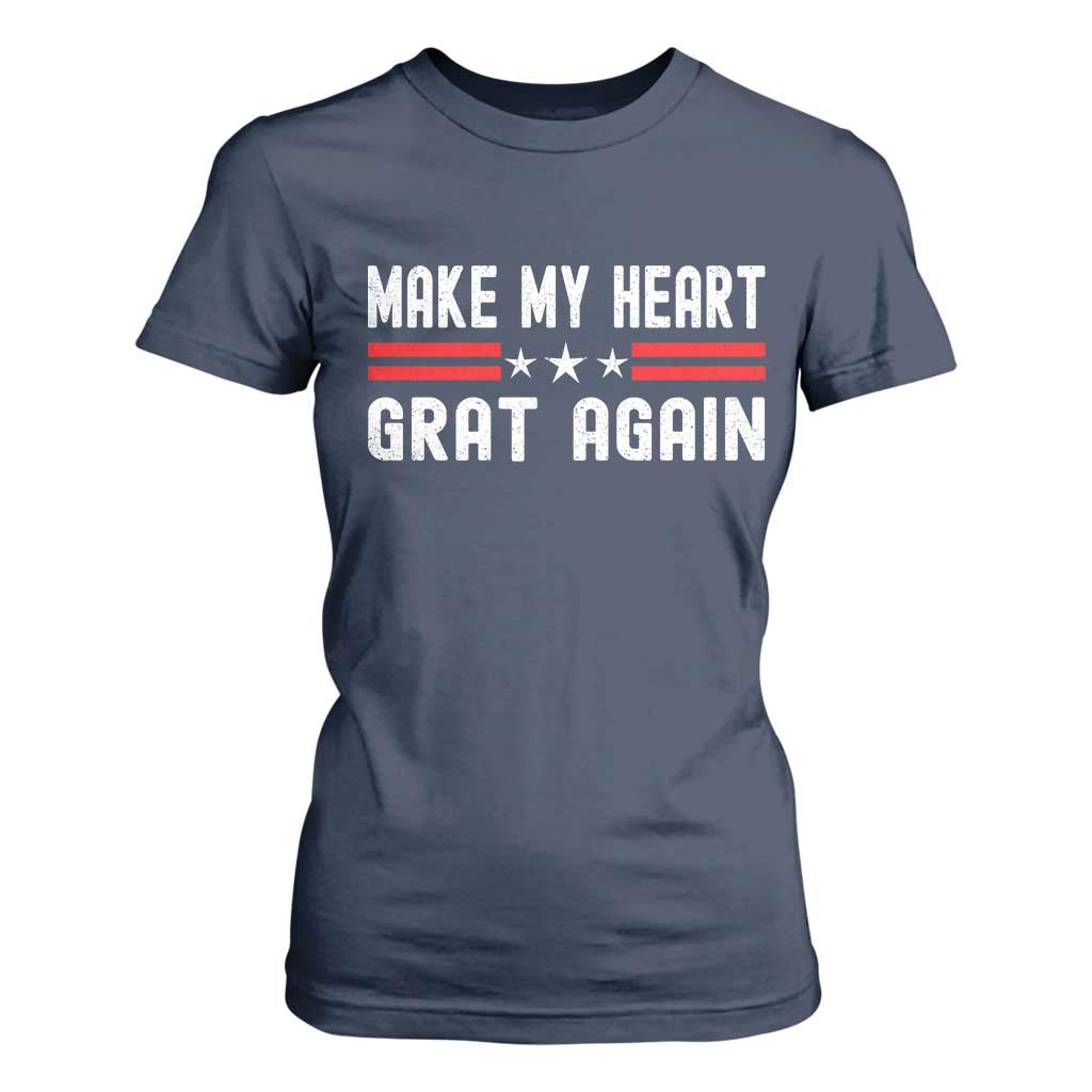 Funny Open Heart Surgery Recovery T Shirt For Women Make My Heart Great Again TS10 Navy Print Your Wear