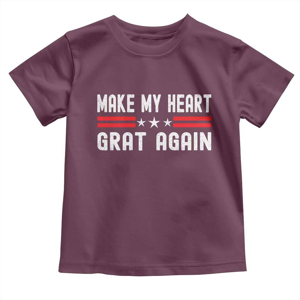 Funny Open Heart Surgery Recovery Toddler T Shirt Make My Heart Great Again TS10 Maroon Print Your Wear