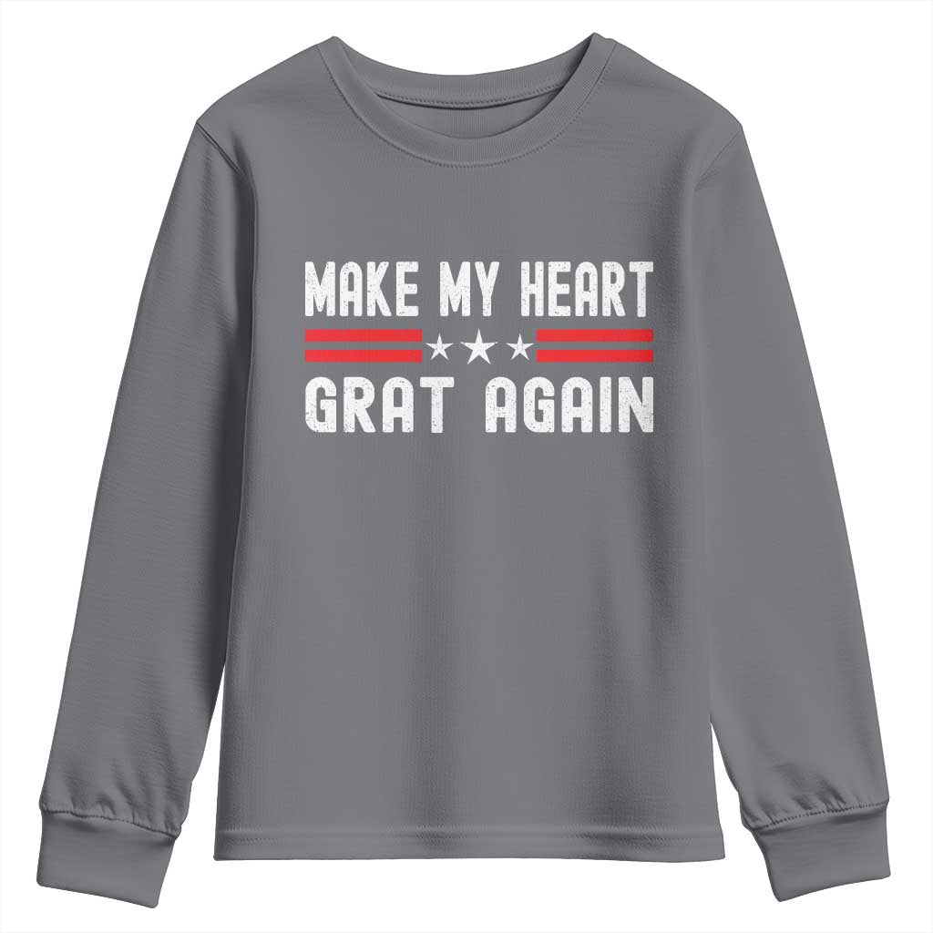 Funny Open Heart Surgery Recovery Youth Sweatshirt Make My Heart Great Again TS10 Charcoal Print Your Wear