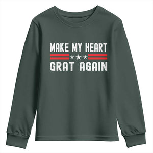 Funny Open Heart Surgery Recovery Youth Sweatshirt Make My Heart Great Again TS10 Dark Forest Green Print Your Wear