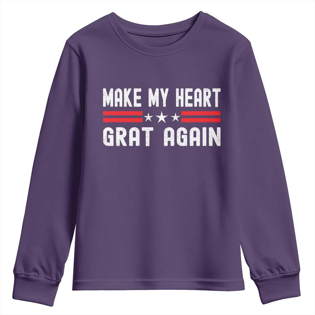 Funny Open Heart Surgery Recovery Youth Sweatshirt Make My Heart Great Again TS10 Purple Print Your Wear