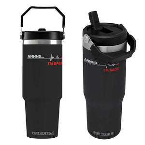Cool Heart Surgery Survivor Flip Straw Tumbler Coronary Bypass Artery Open Heart Diseases Surgery Heartbeat TS10 One Size: 30 oz Black Print Your Wear